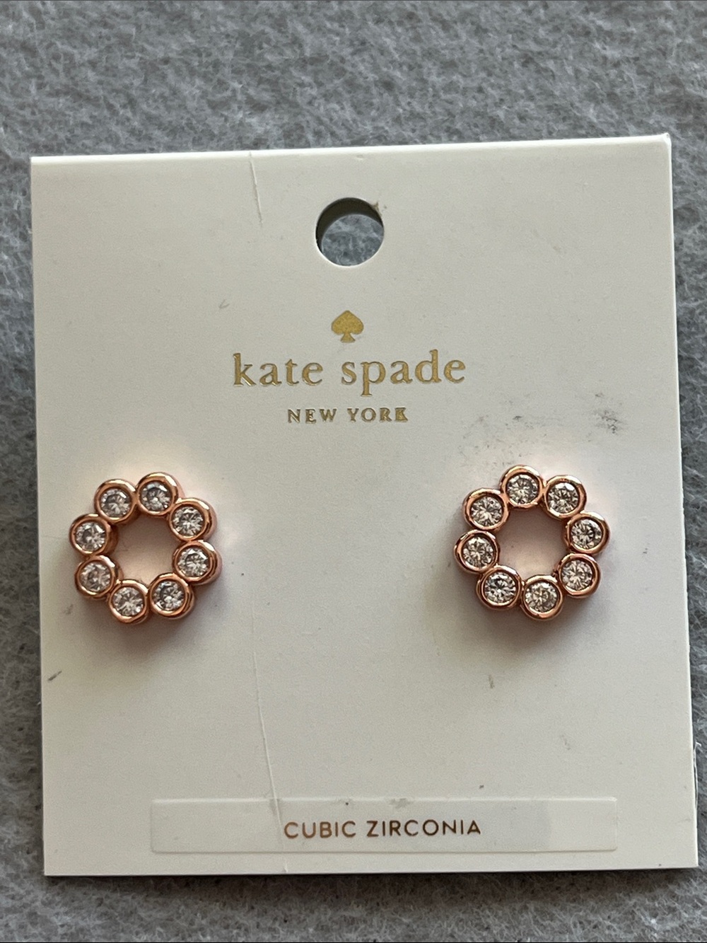 kate spade Rose Gold Circle Crystal Stud Earrings